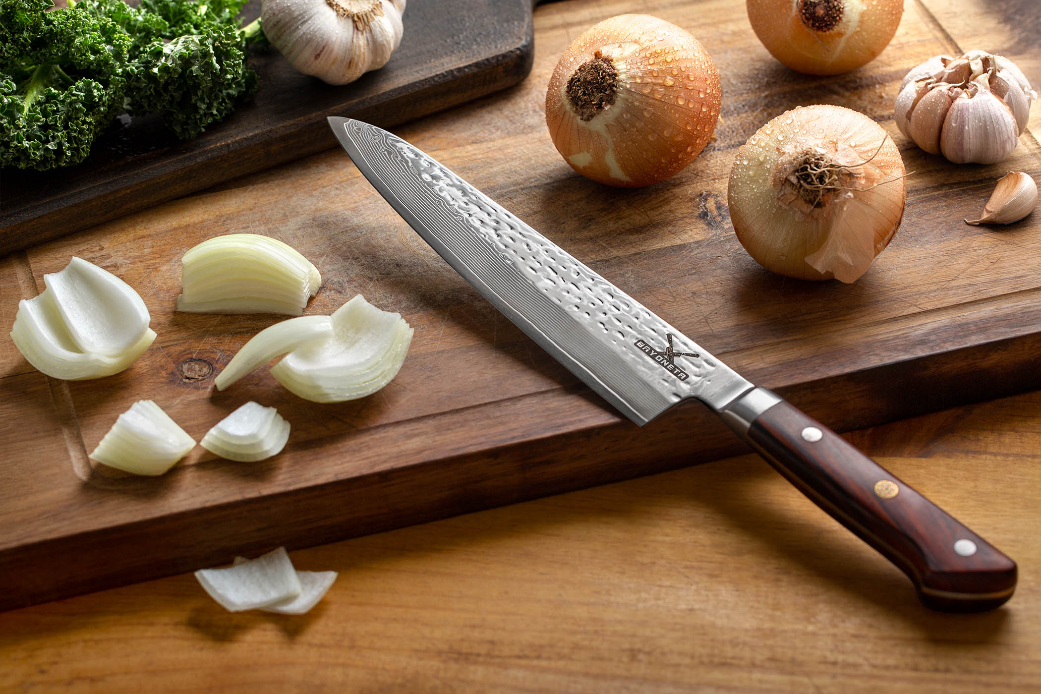 Fotografía de alimentos · cuchillo y cebolla